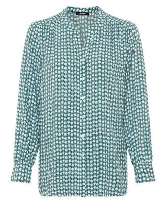 Women's Lightweight Dot-Print Button-Up Shirt tees