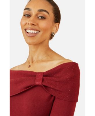 Women's Bardot Sweater With Diamante Detail