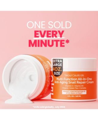 Korean Skin Care Multi-Function All-In-One Anti-Aging Snail Mucin Repair Cream 4 oz. K Beauty Skincare