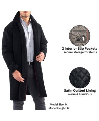 Men's Zach Men s Wool Blend Overcoat – Knee-Length Trench Coat, Runs Large for Layering Over Suits or Sweaters