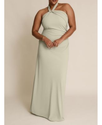 Women's Halter Neck Stretch Bridesmaid Dress
