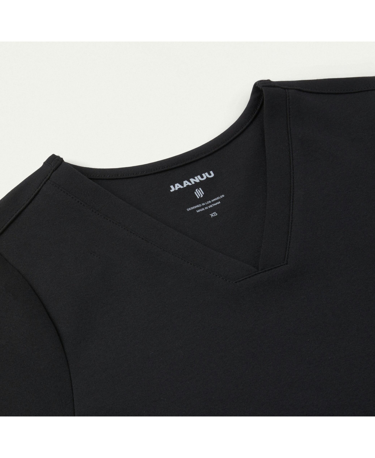 Jaanuu Women's Cesi 2-Pocket Slim Knit V-Neck Scrub Top - Mauve Xl