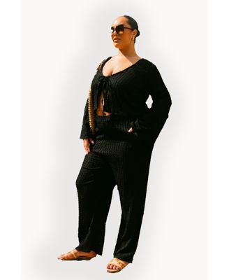 Women's Curve Crochet Tie Front Resort Top