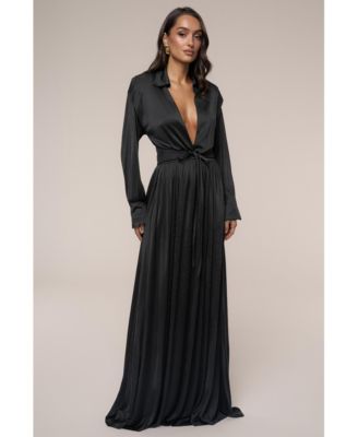 Women's High Line Collar Maxi Dress