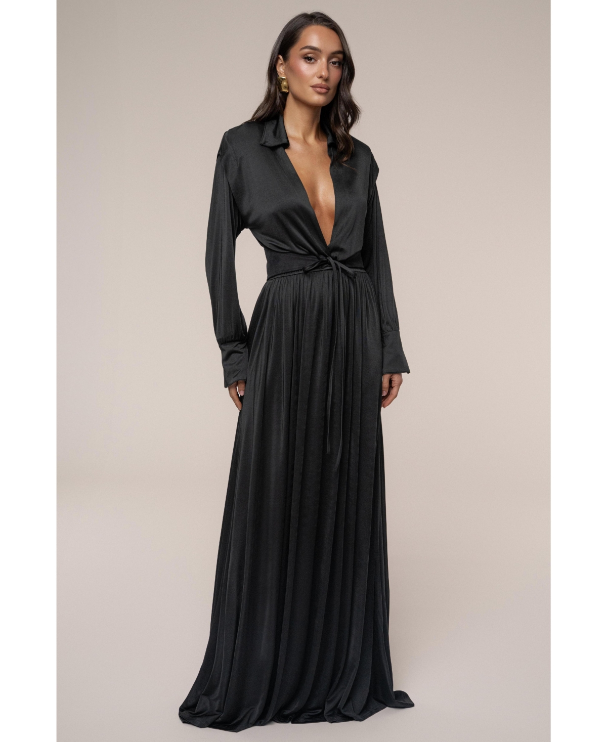 Jluxlabel Women's High Line Collar Maxi Dress