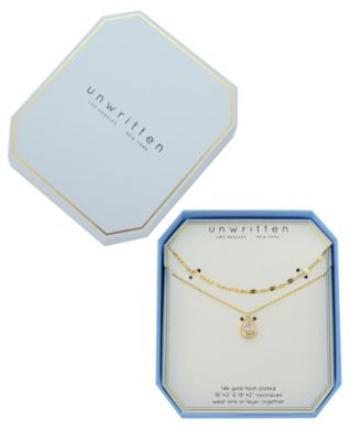 Gold Plated Cubic Zirconia Teardrop Flat Oval Necklace Set