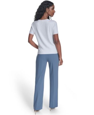 Women's Textured Short-Sleeve Sweater