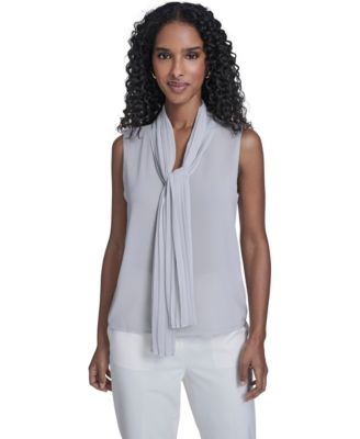 Women's Sleeveless Chiffon V-Neck Top