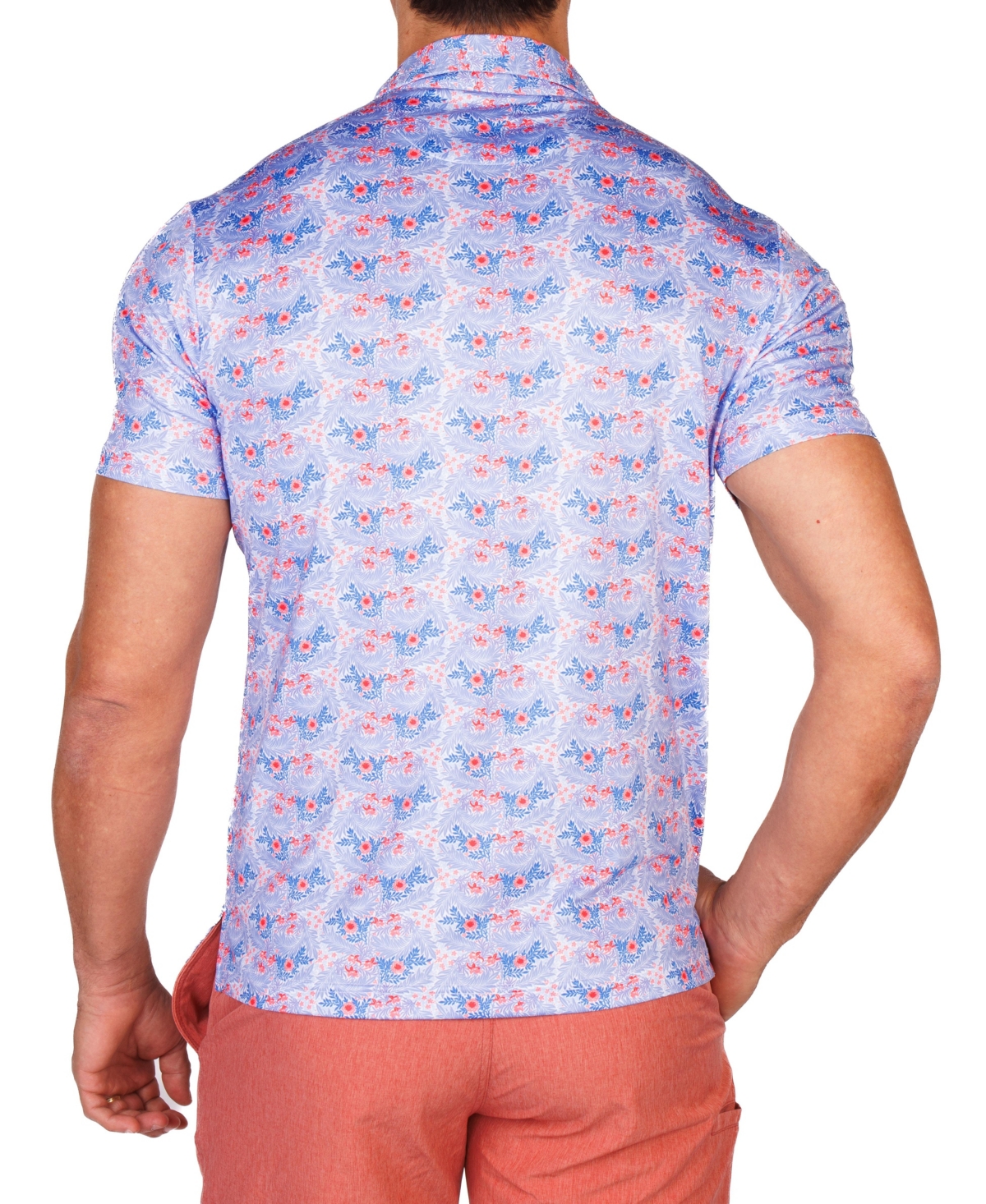 TailorByrd Men's Nautical Bloom Performance Polo