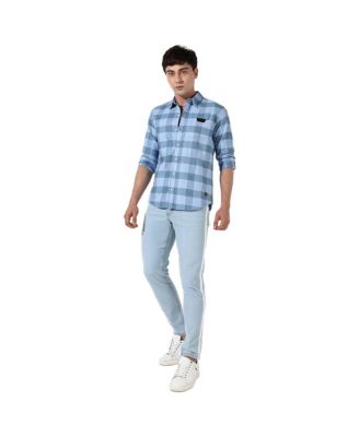 Men's Cotton Blue Checks Shirt