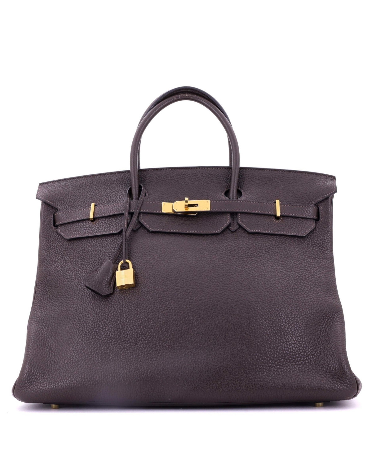 Pre-Owned Hermes Birkin 40 Handbag Brown Clemence with Gold Hardware