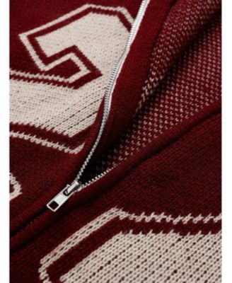 Women's 24 Jacquard Zip Up Cardigan