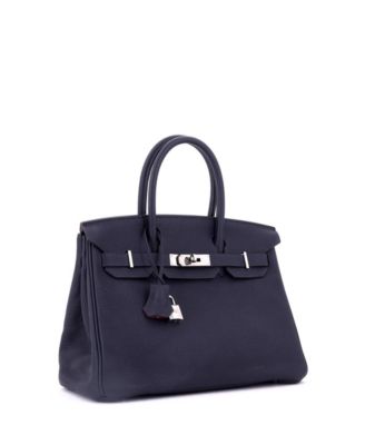 Birkin 30 Handbag Verso Togo with Palladium Hardware