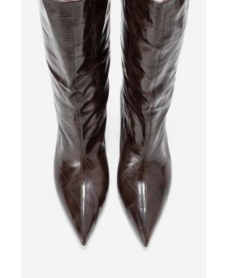 Crow Embossed Pointed Toe Boot (Women)