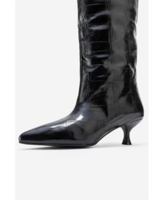 Crow Embossed Pointed Toe Boot (Women)