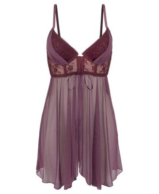 Women's Embroidered Push Up Babydoll