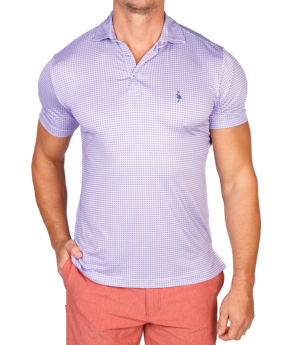 TailorByrd Men's Floral Compass Performance Polo