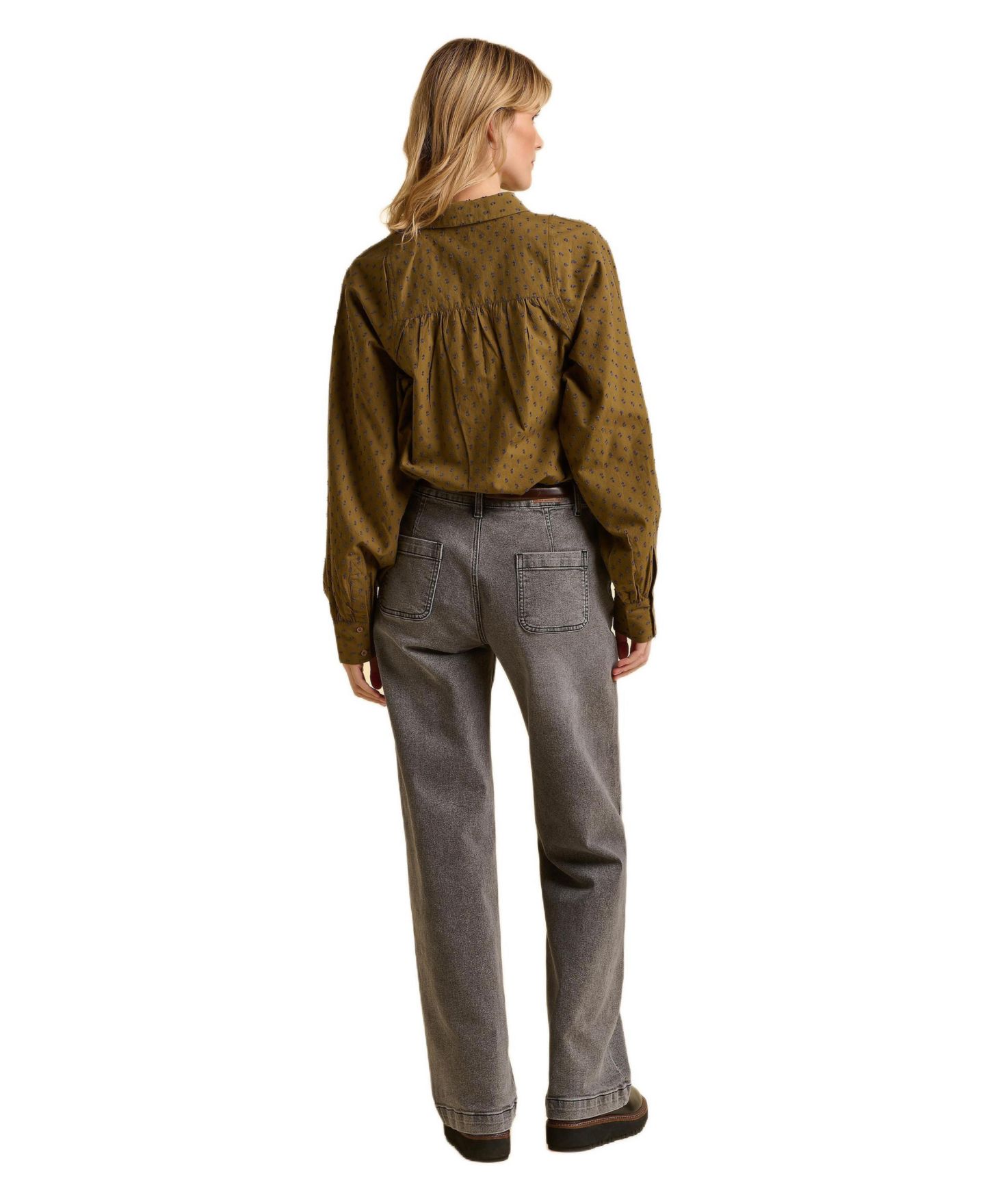 Женская рубашка Brakeburn Julia Balloon Sleeve Loose Fit, цвет: Хаки — фото 3