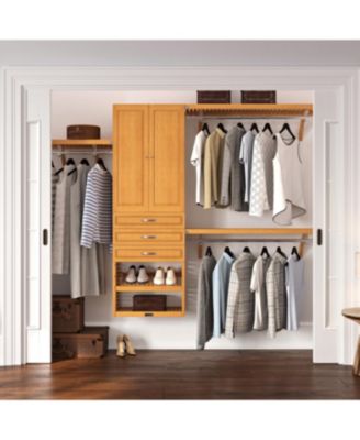 Solid Wood 3 Drawers and Solid Wood Doors Walk-In Closet Organizer