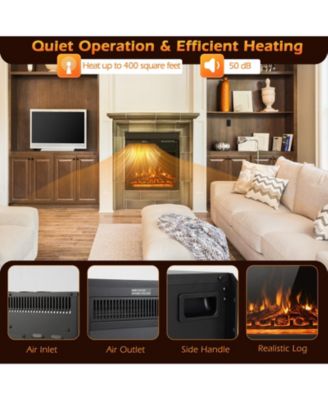 18 Inch Electric Fireplace Insert with 7-Level Adjustable Flame Brightness