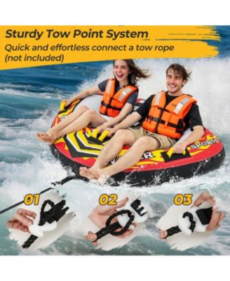 Towable Tube with Quick Connector and Drainage for Boating