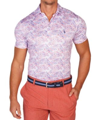 Men's Multicolor Hibiscus Performance Polo Shirt