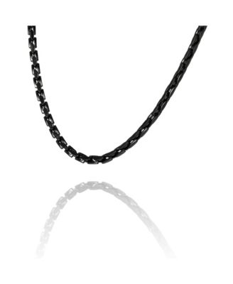 Men s Black Stainless Link 22'' Chain Necklace