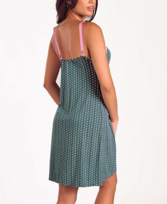 Plus Size Floral Lace Stretch Knit Nightgown