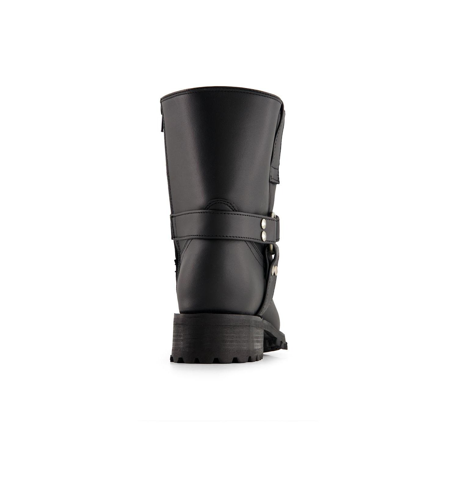 Men's Leather Biker Boots with zipper closure