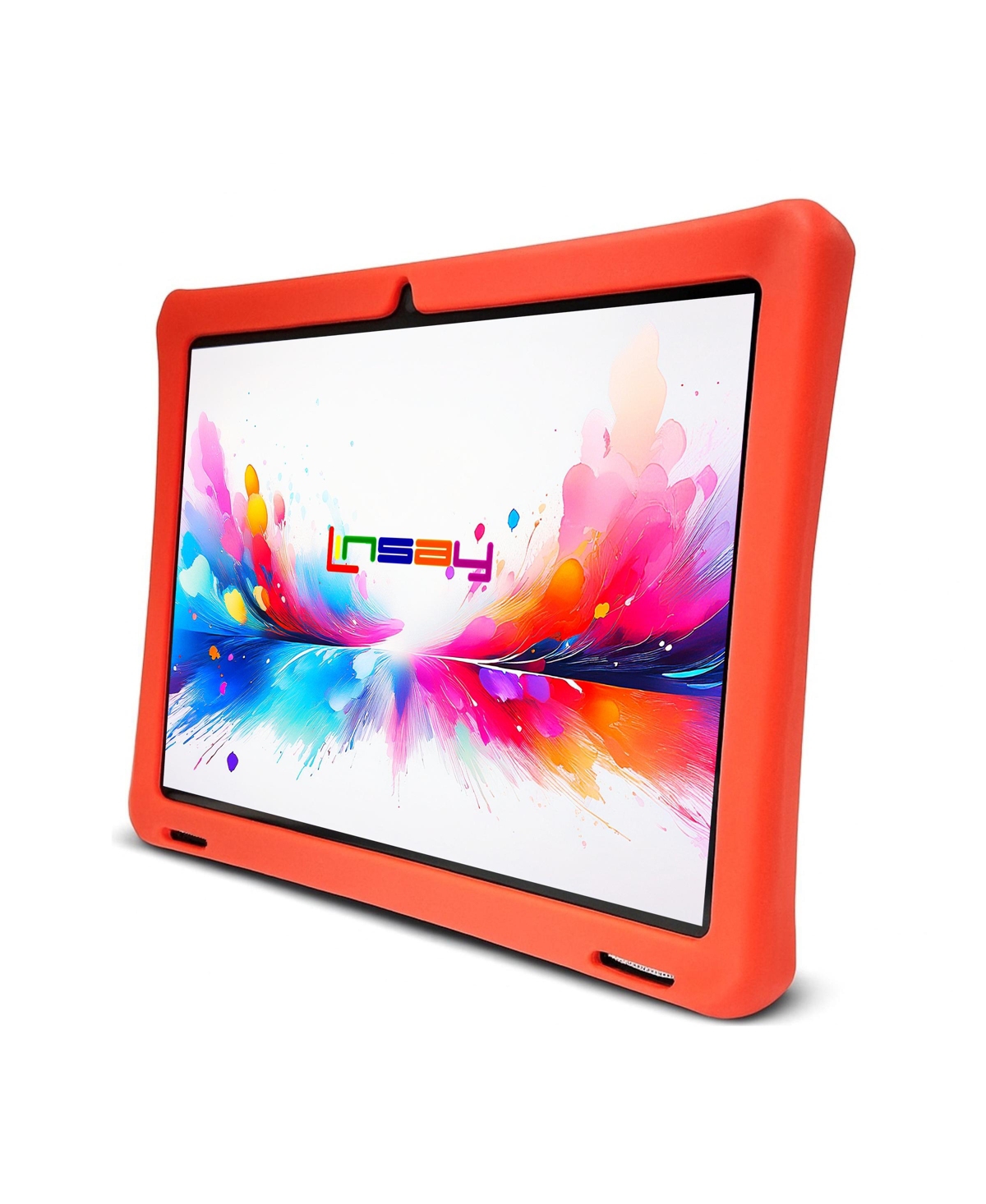 Linsay New 10.1" Super Bundle Kids Tablet Octa Core 128GB Newest Android 13 Kids Defender Case and Smart Chicken Toy Lights and Music show