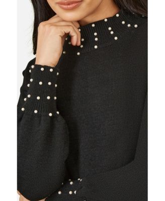 Women's Bead Detail Knitted Sweater Dress