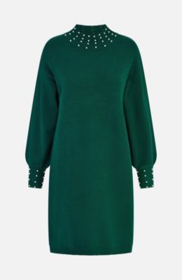 Women's Bead Detail Knitted Sweater Dress