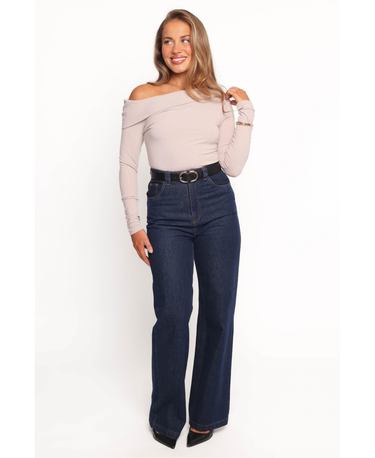 Petal and Pup Women's Liah Off Shoulder Knit Top - Grey