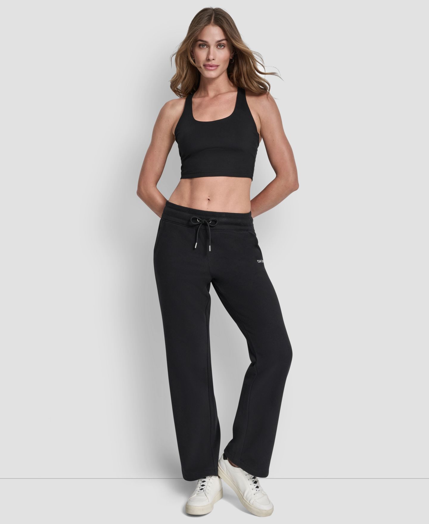 Женские брюки DKNY Metallic Bubble Open Leg Pull-On, цвет: Чёрный — фото 2