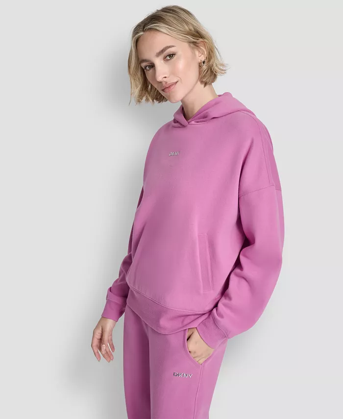 Women's Metallic Bubble Logo Drop Shoulder Pull-On Hoodie - thumbnail 3