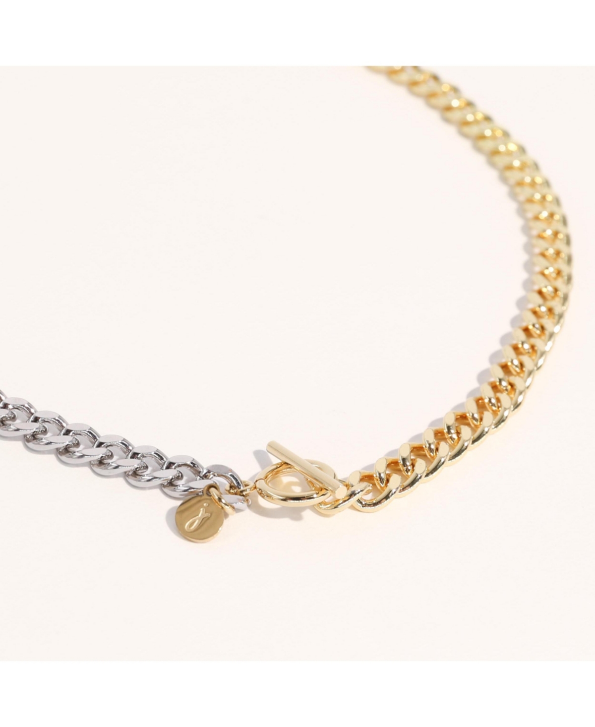 Joey Baby Silver Plated & Gold plated Brass Mixed Metal - Sake Necklace 17" For Unisex