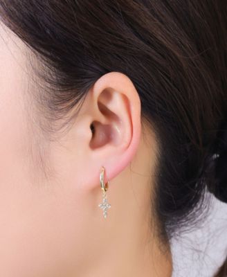 Cubic Zirconia Cross and Hoop Endless Earrings Set