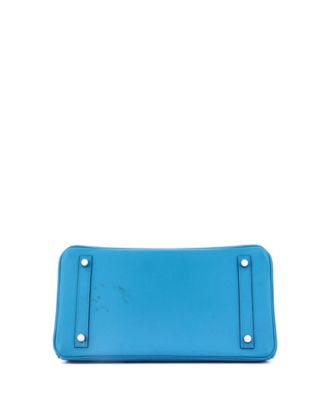 Birkin 30 Handbag Blue Epsom with Palladium Hardware