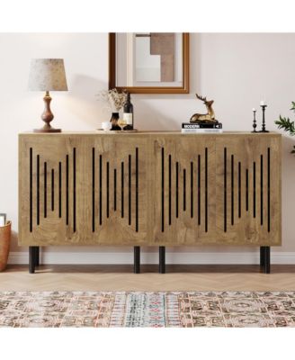 Kitchen Cabinet with Storage, 59" Buffet Sideboard Cabinet with Adjustable Shelves