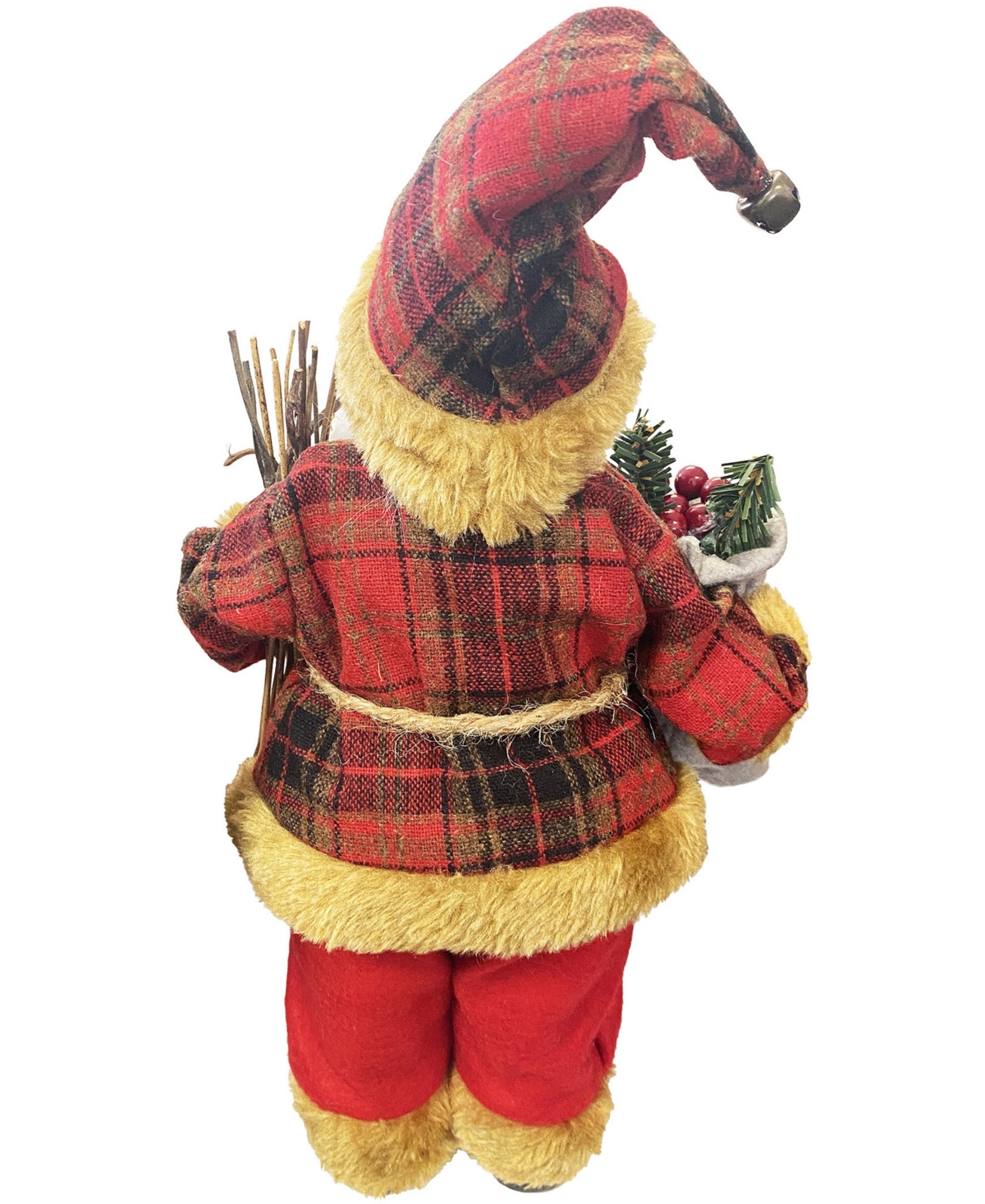 Santa's Workshop 13" Country Plaid Santa Claus In Red