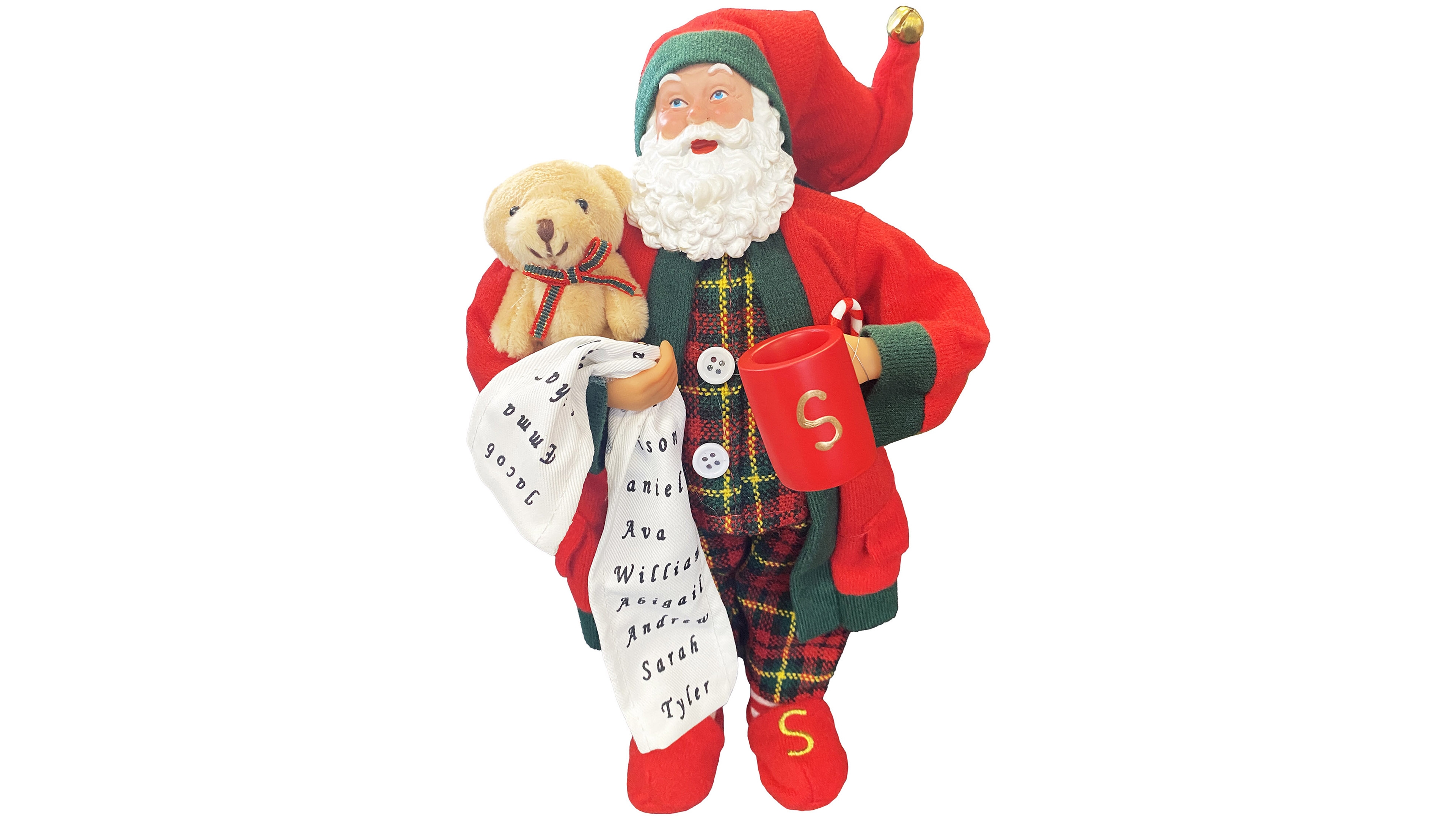 Santa's Workshop 12" Pj Checking His List Santa Claus