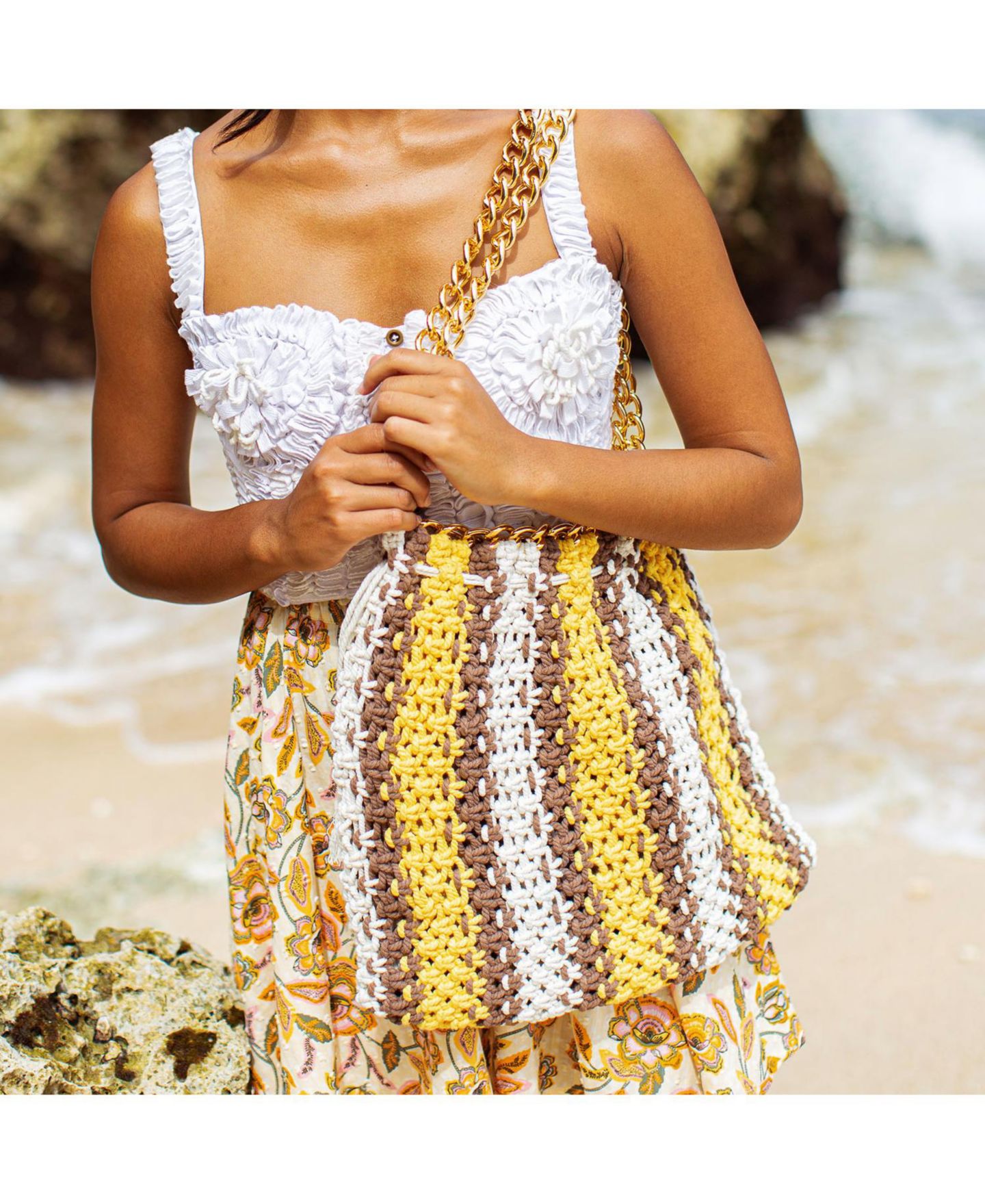 Женская сумка Brunna.co Colette Sauvage Macrame, цвет: Жёлтый — фото 2