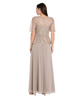 Petite Peplum Lace Detail Gown