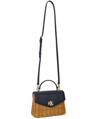 Rattan & Leather Small Farrah Satchel