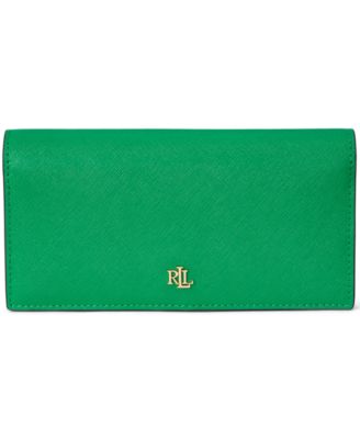 Crosshatch Leather Slim Snapped-Closure Wallet