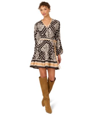Adrianna - Women's Printed V-Neck Dress