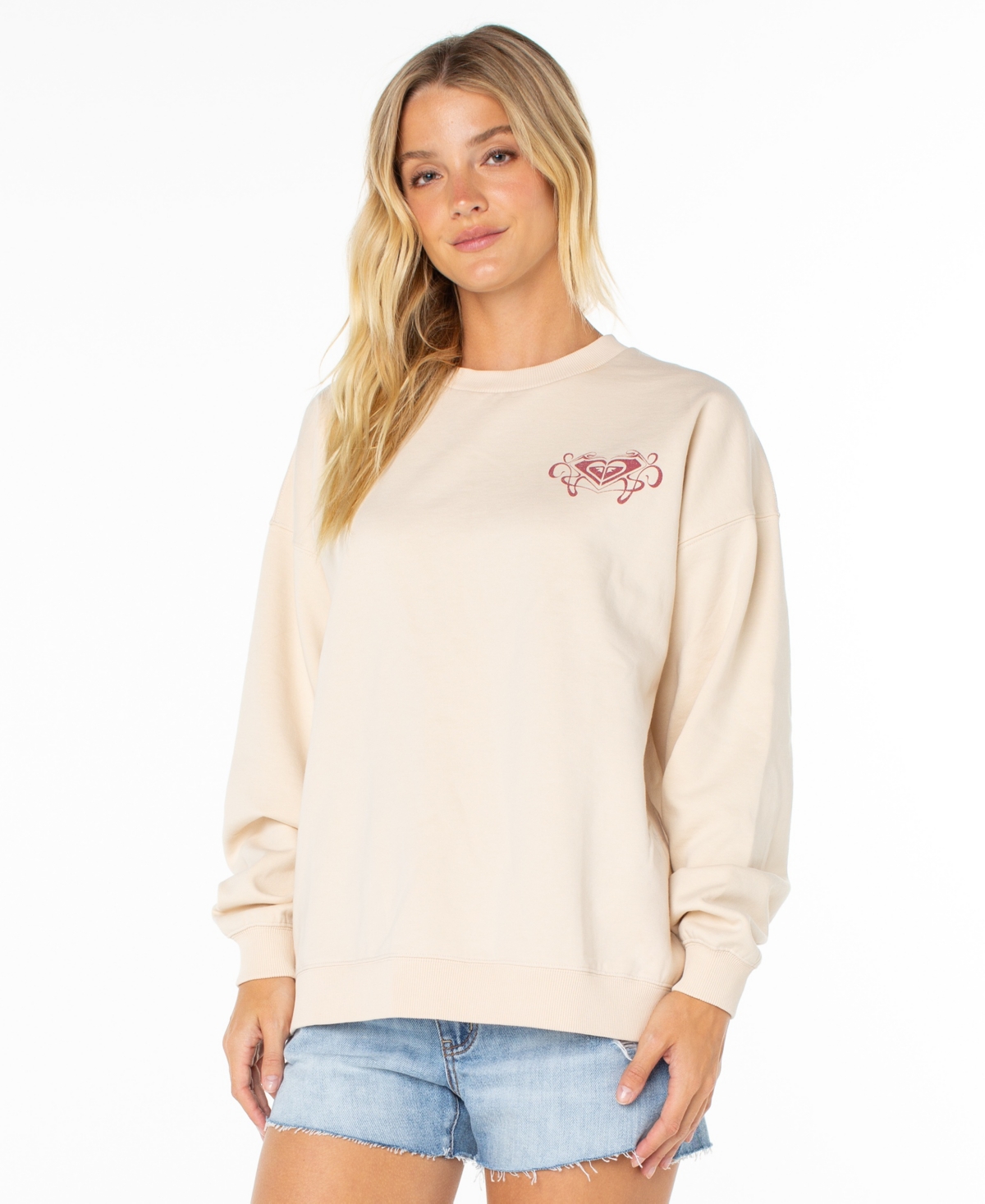 Roxy Women's Lineup Oversized Crewneck T-shirt In Neutral