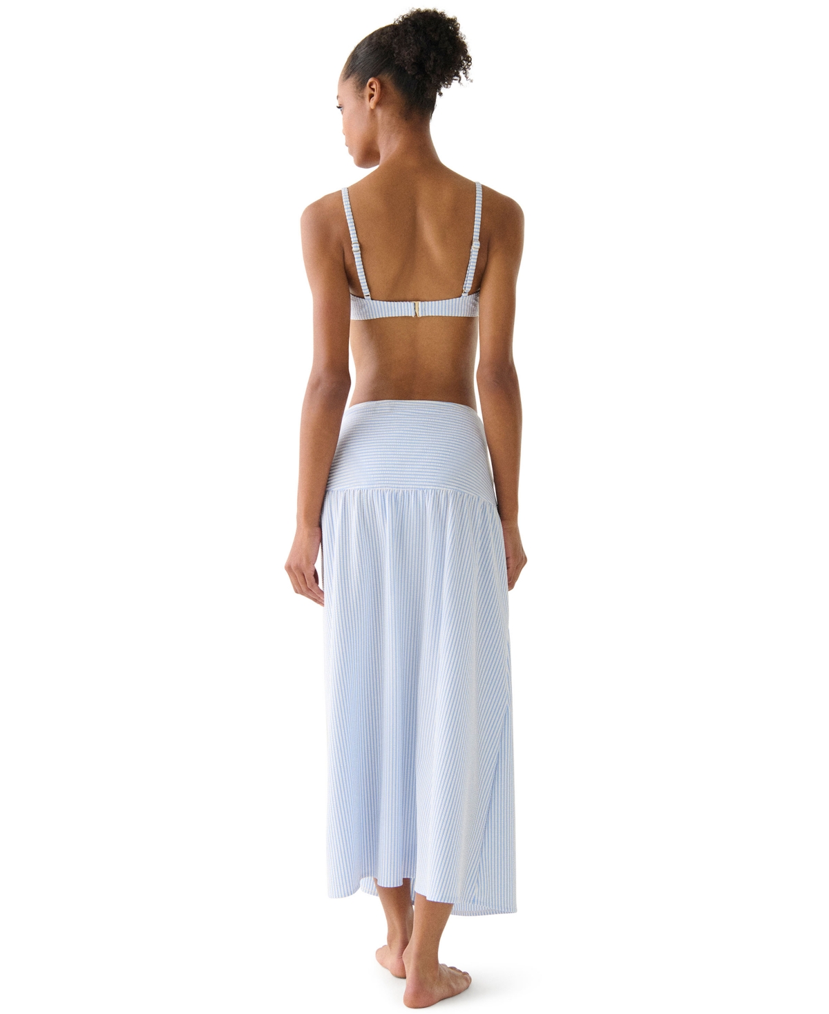 Kate Spade Women's Striped Side-tie Cover-up Skirt In Blue