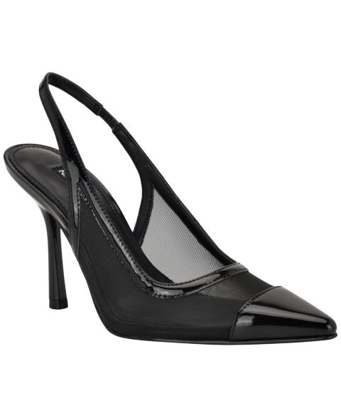 Женские туфли Nine West Jermain Mesh Slingback Stiletto Pumps, цвет: Чёрный сетчатый