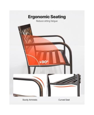 Sturdy Metal Garden Bench with PVC Mesh Back Design